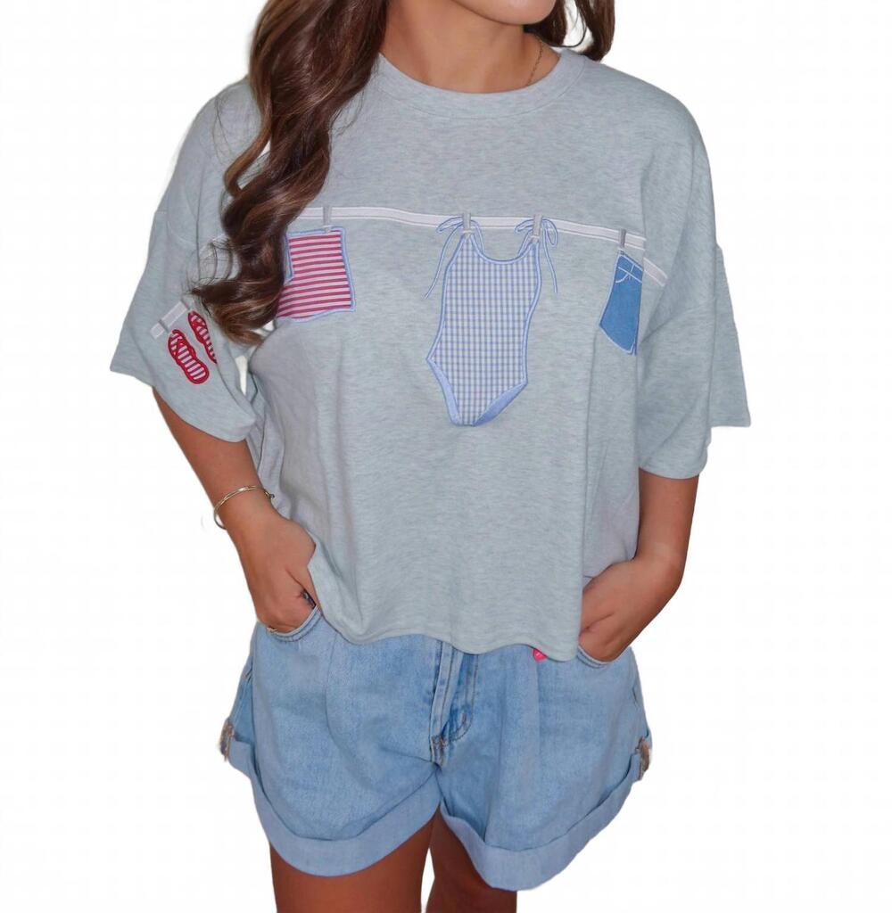 NEW LE LIS summer on the line tee in grey